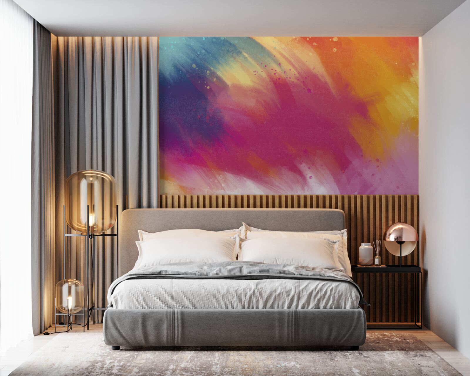 Фотошпалери веселка в космосі