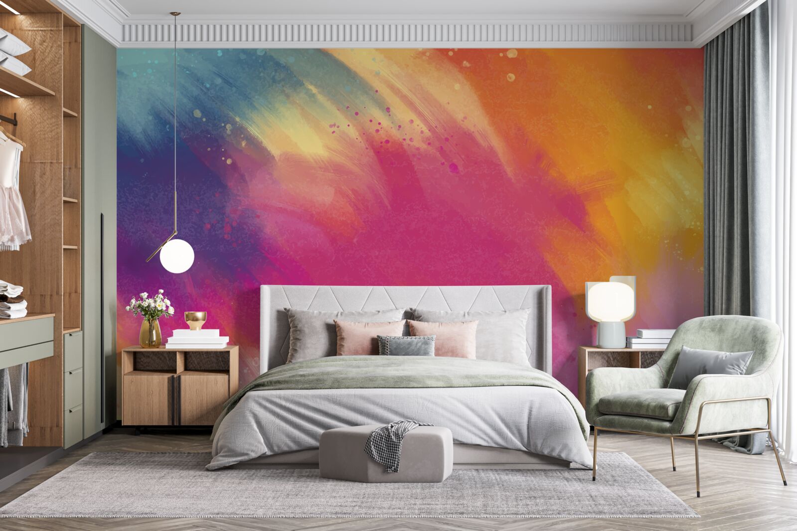 Фотошпалери веселка в космосі