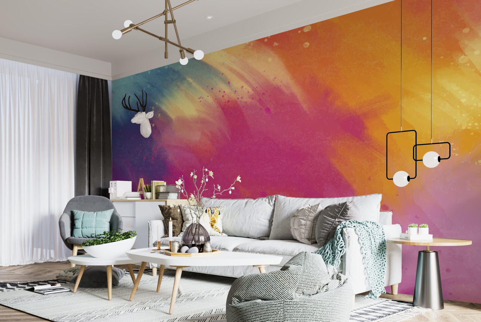 Фотошпалери веселка в космосі