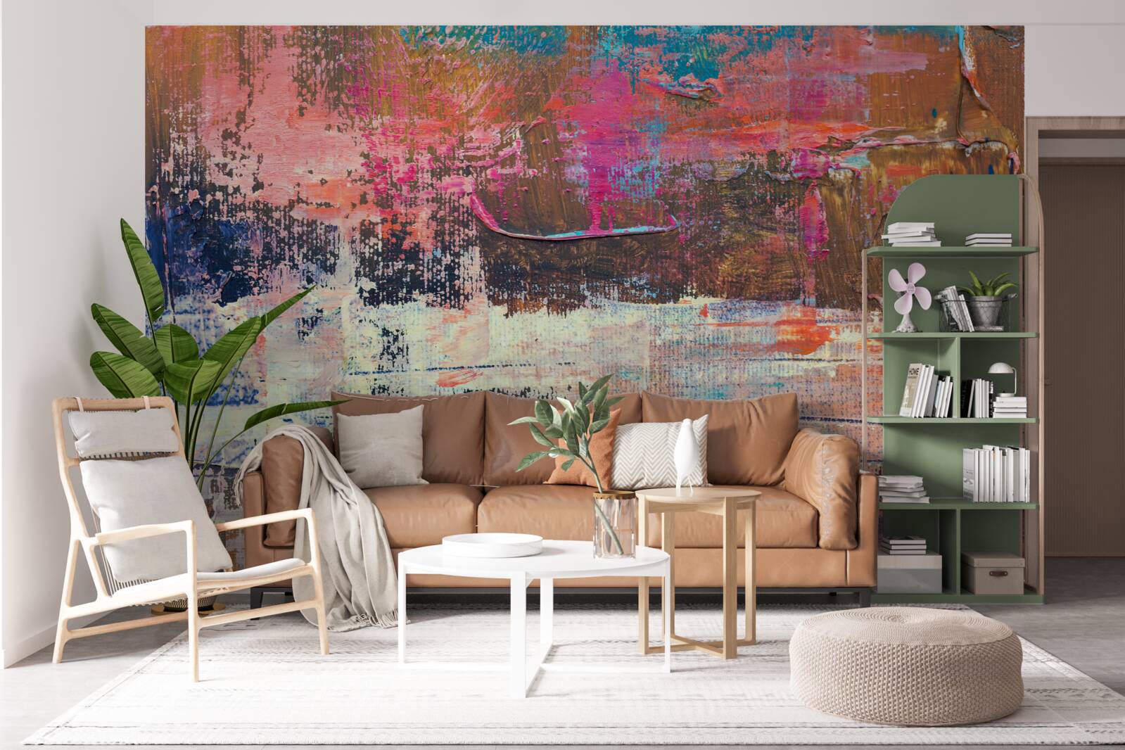 Фотошпалери захід сонця в лісі, забарвленому в рожеві відтінки