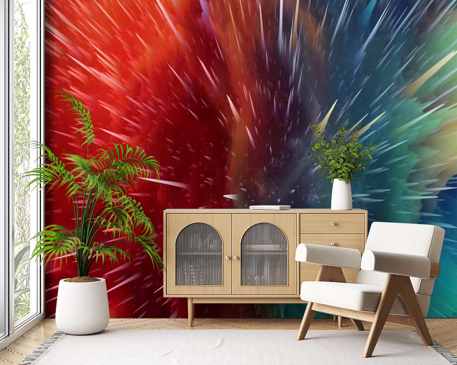 Фотошпалери червоні та сині плями