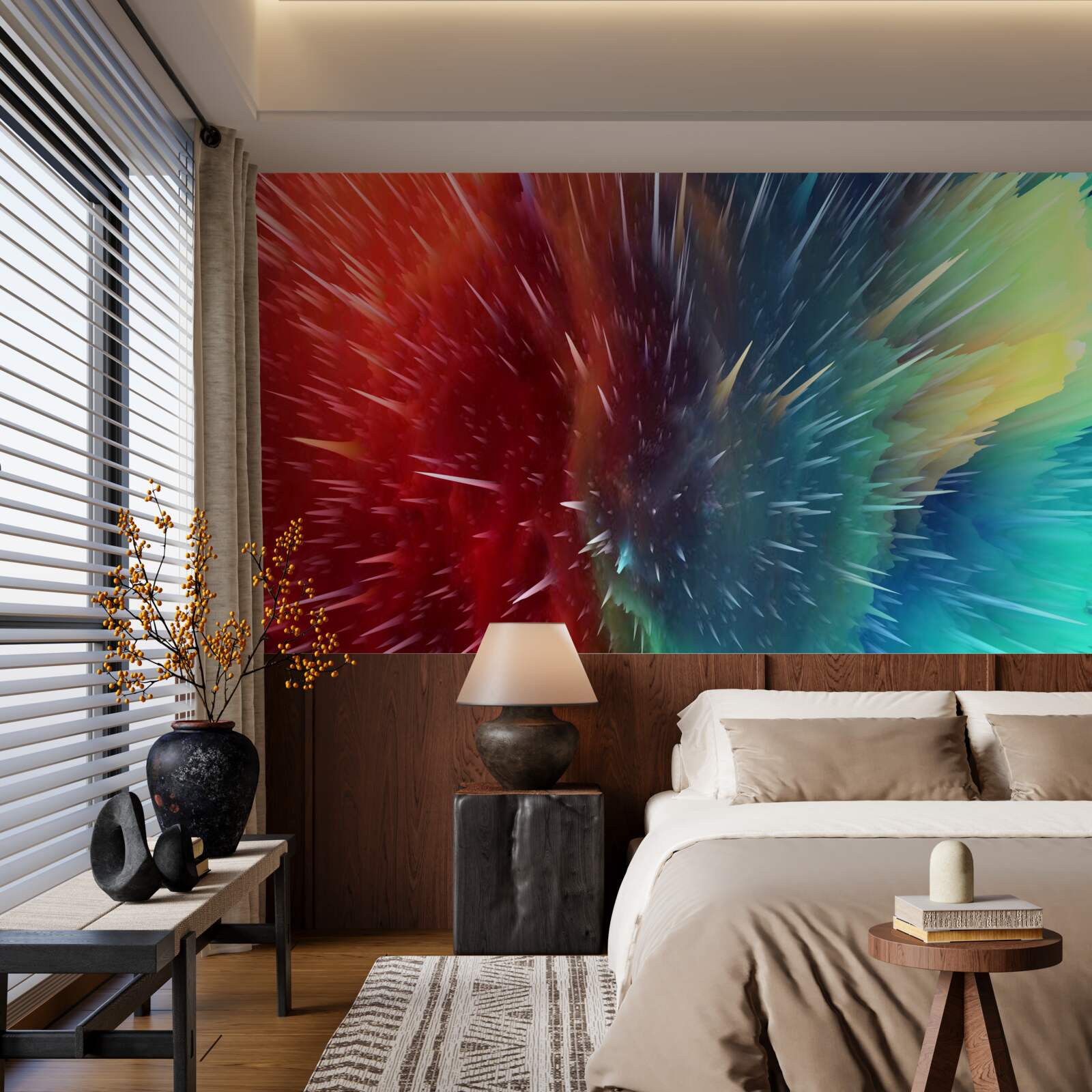 Фотошпалери червоні та сині плями