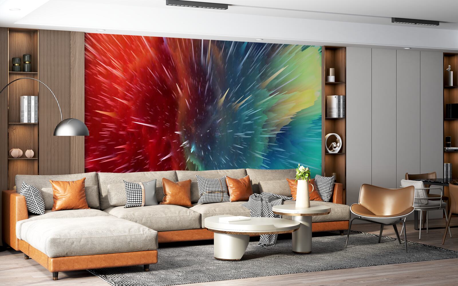 Фотошпалери червоні та сині плями