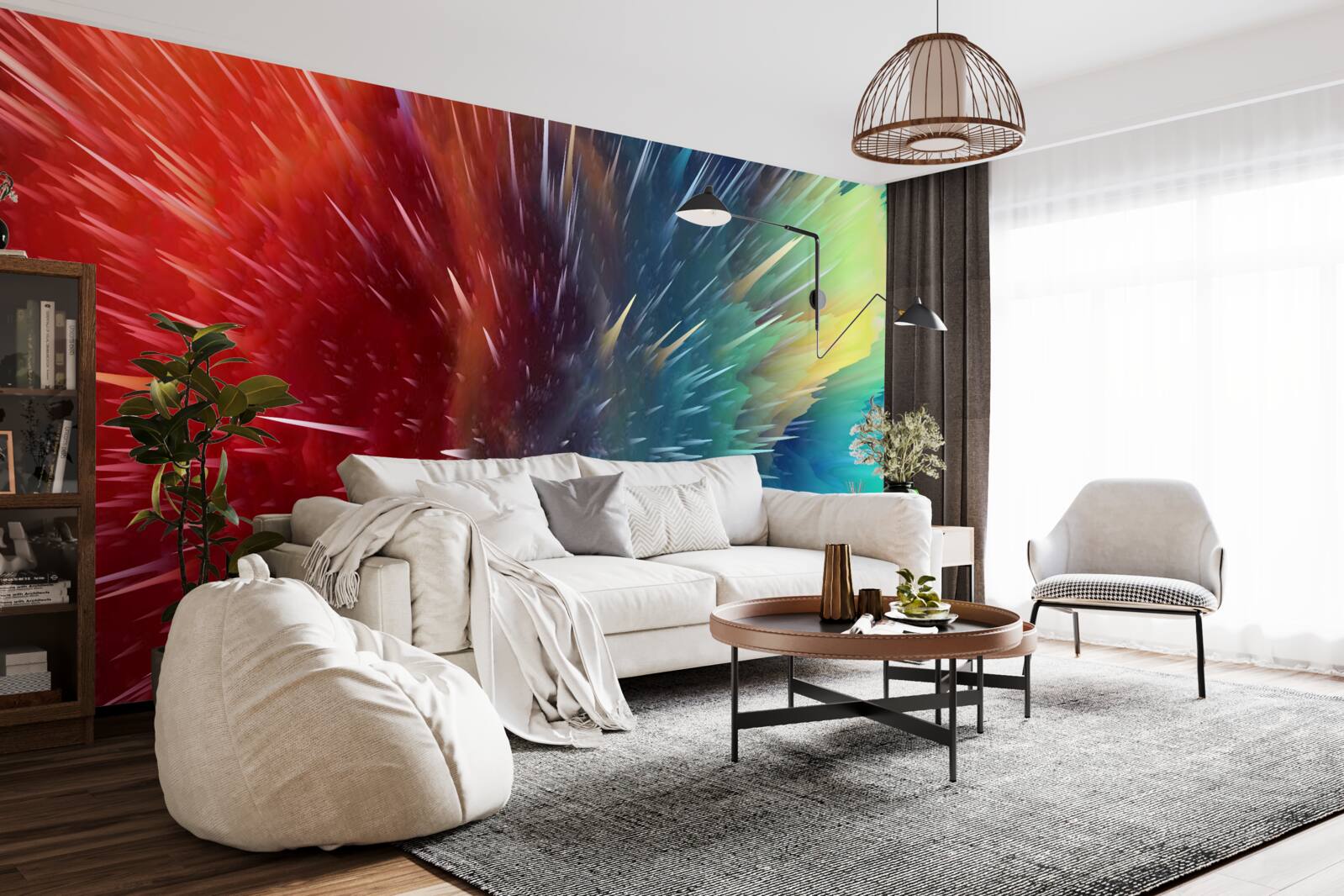 Фотошпалери червоні та сині плями