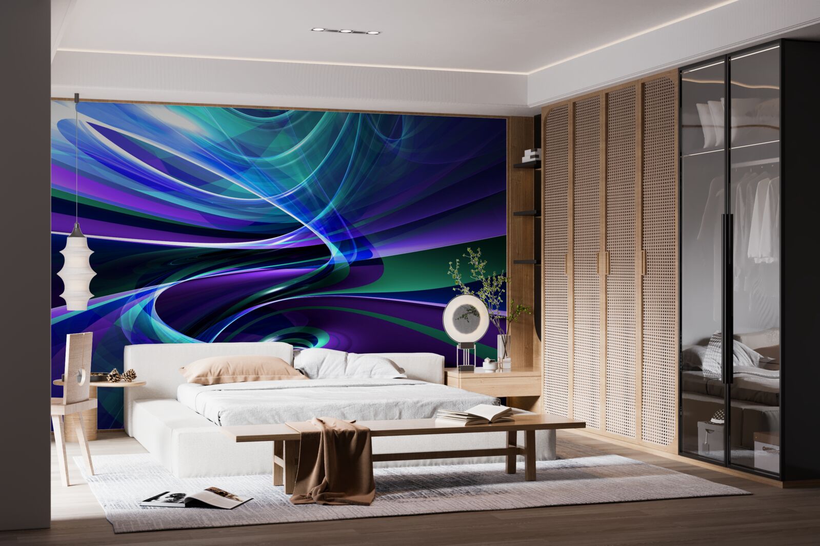 Фотошпалери абстрактні акценти полярного сяйва