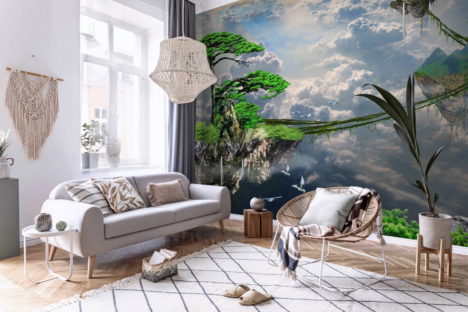 Фотошпалери острови, що пливуть у небі