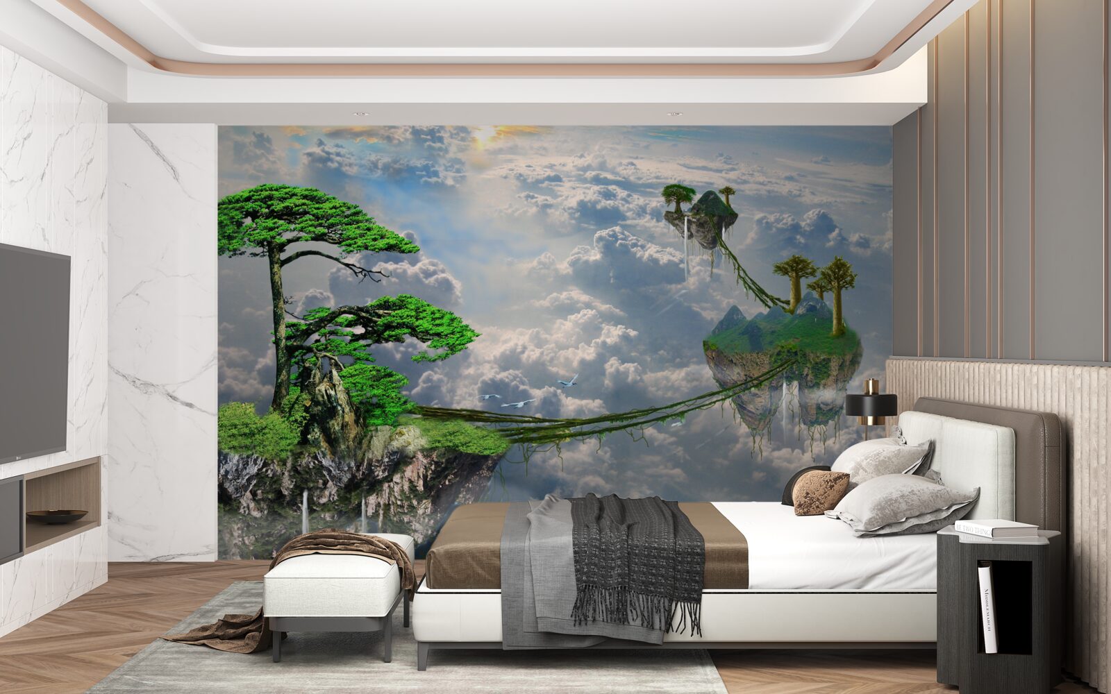 Фотошпалери острови, що пливуть у небі