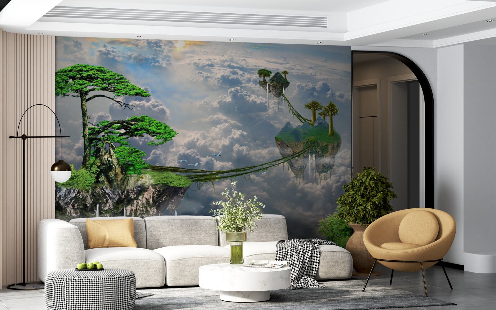 Фотошпалери острови, що пливуть у небі