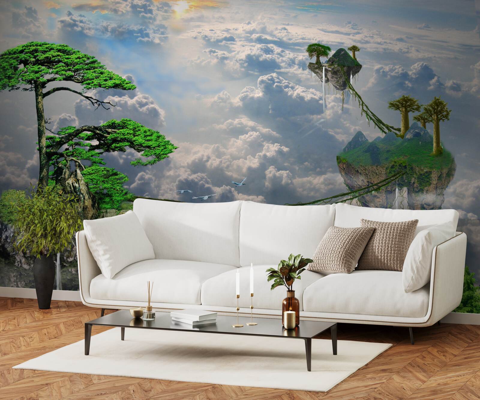 Фотошпалери острови, що пливуть у небі