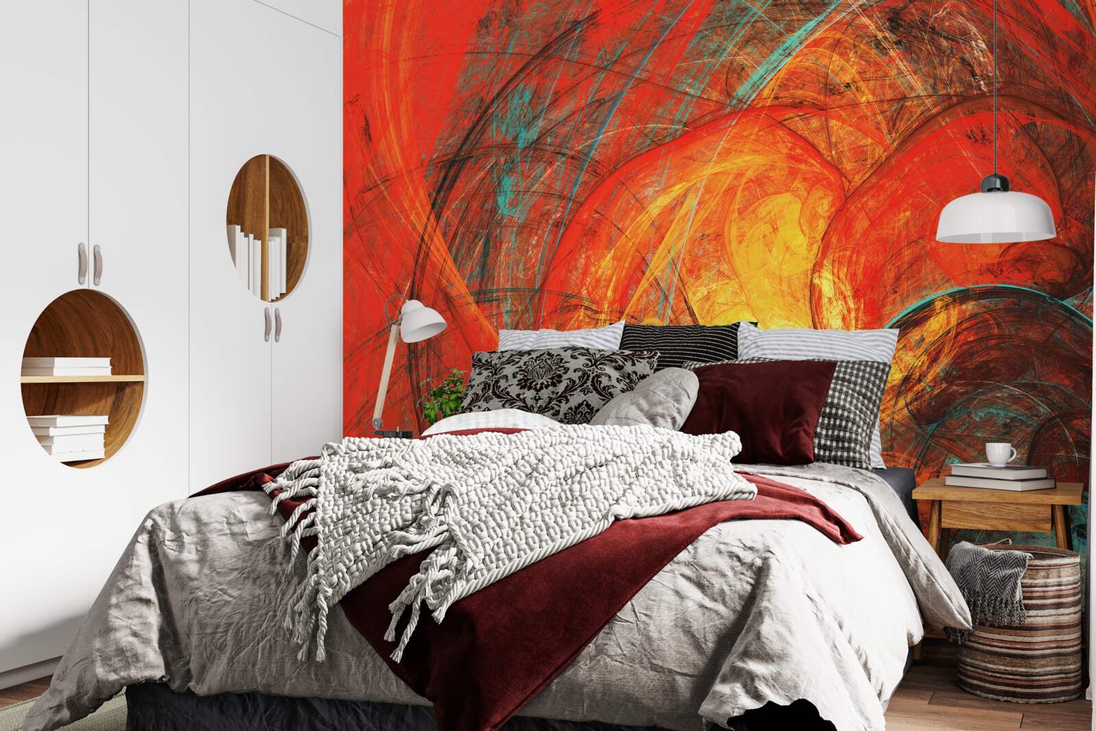 Фотошпалери золотий центр прикрашений фракталами насичених кольорів