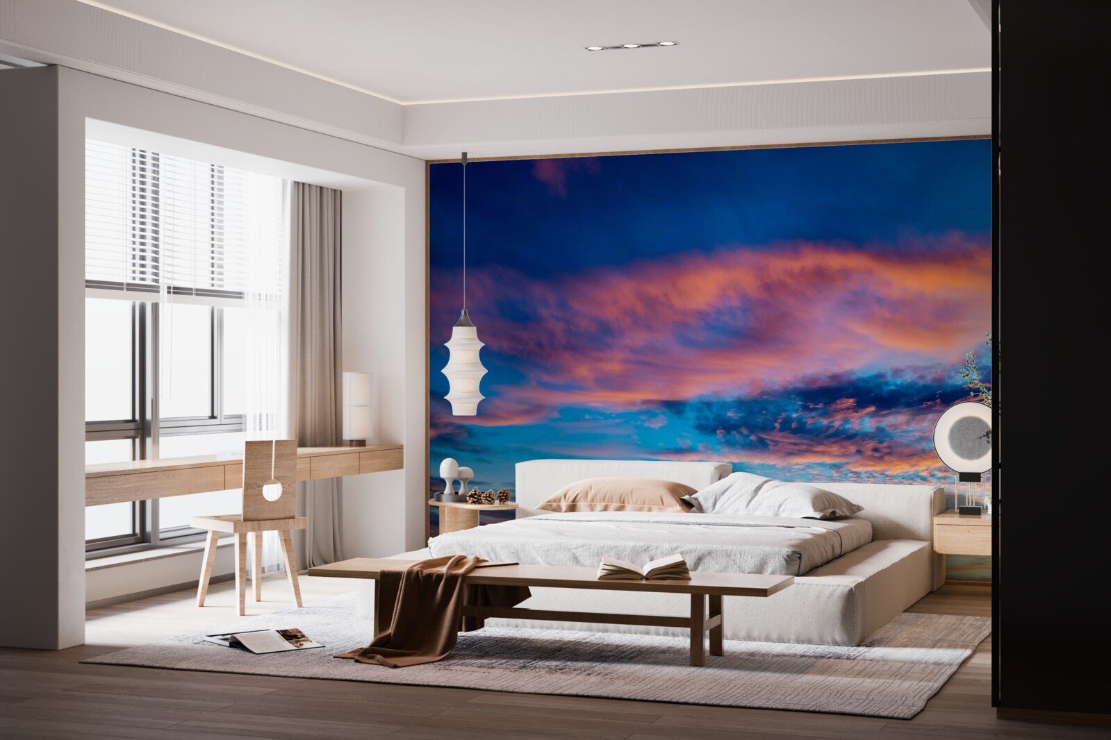 Фотошпалери хмари на заході сонця, які підкидає вітер