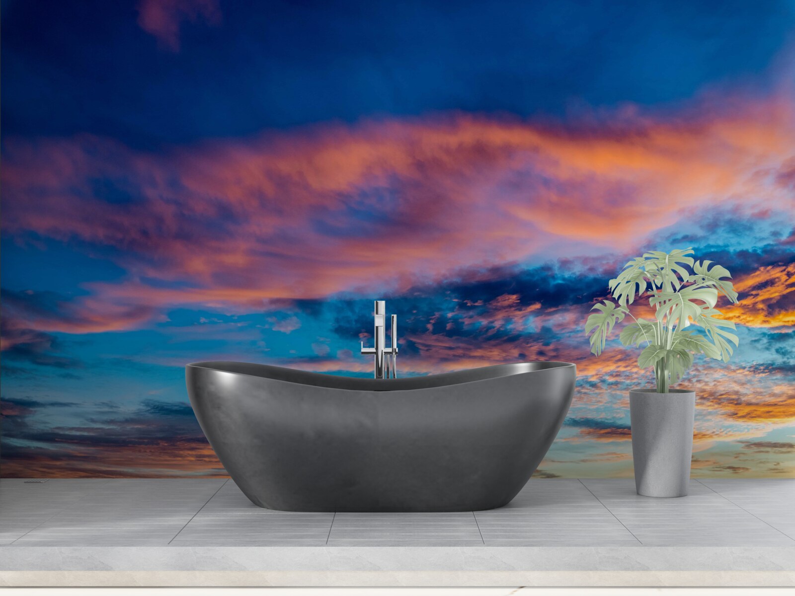 Фотошпалери хмари на заході сонця, які підкидає вітер