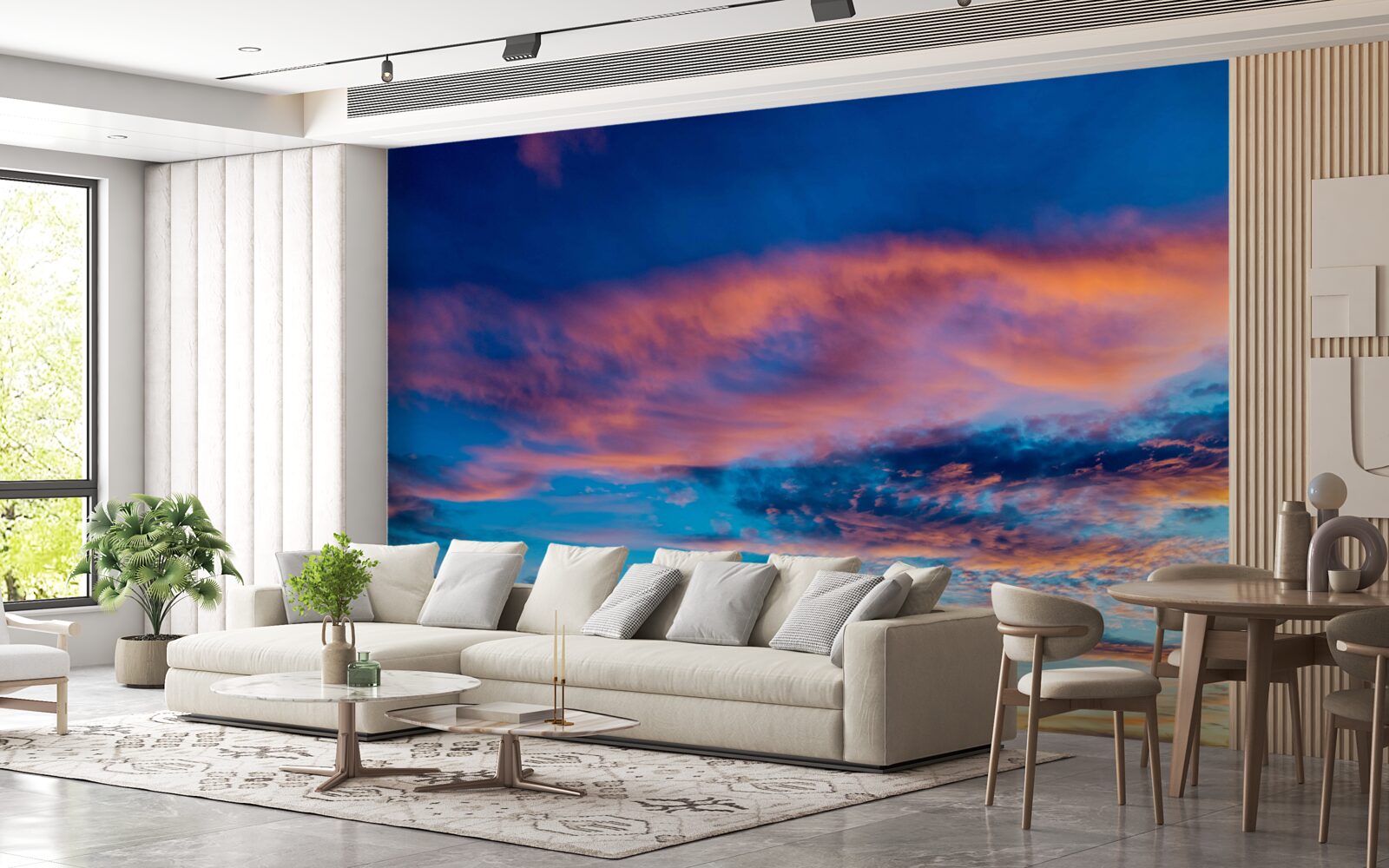 Фотошпалери хмари на заході сонця, які підкидає вітер