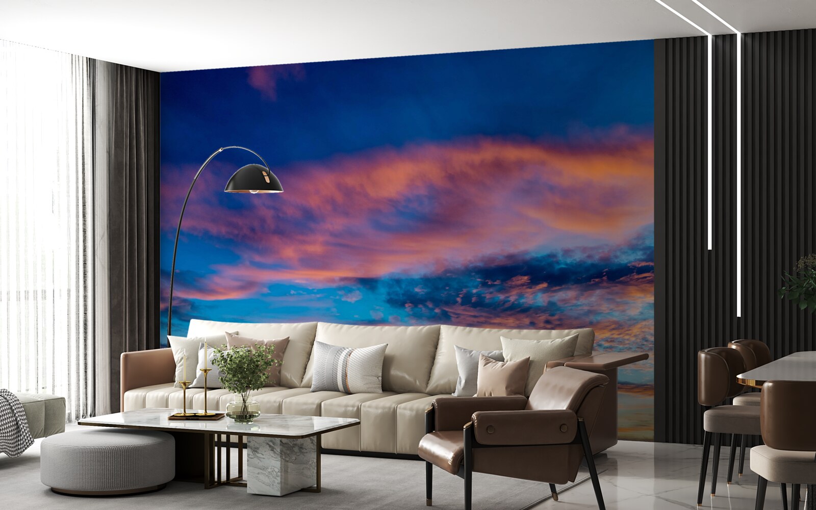 Фотошпалери хмари на заході сонця, які підкидає вітер