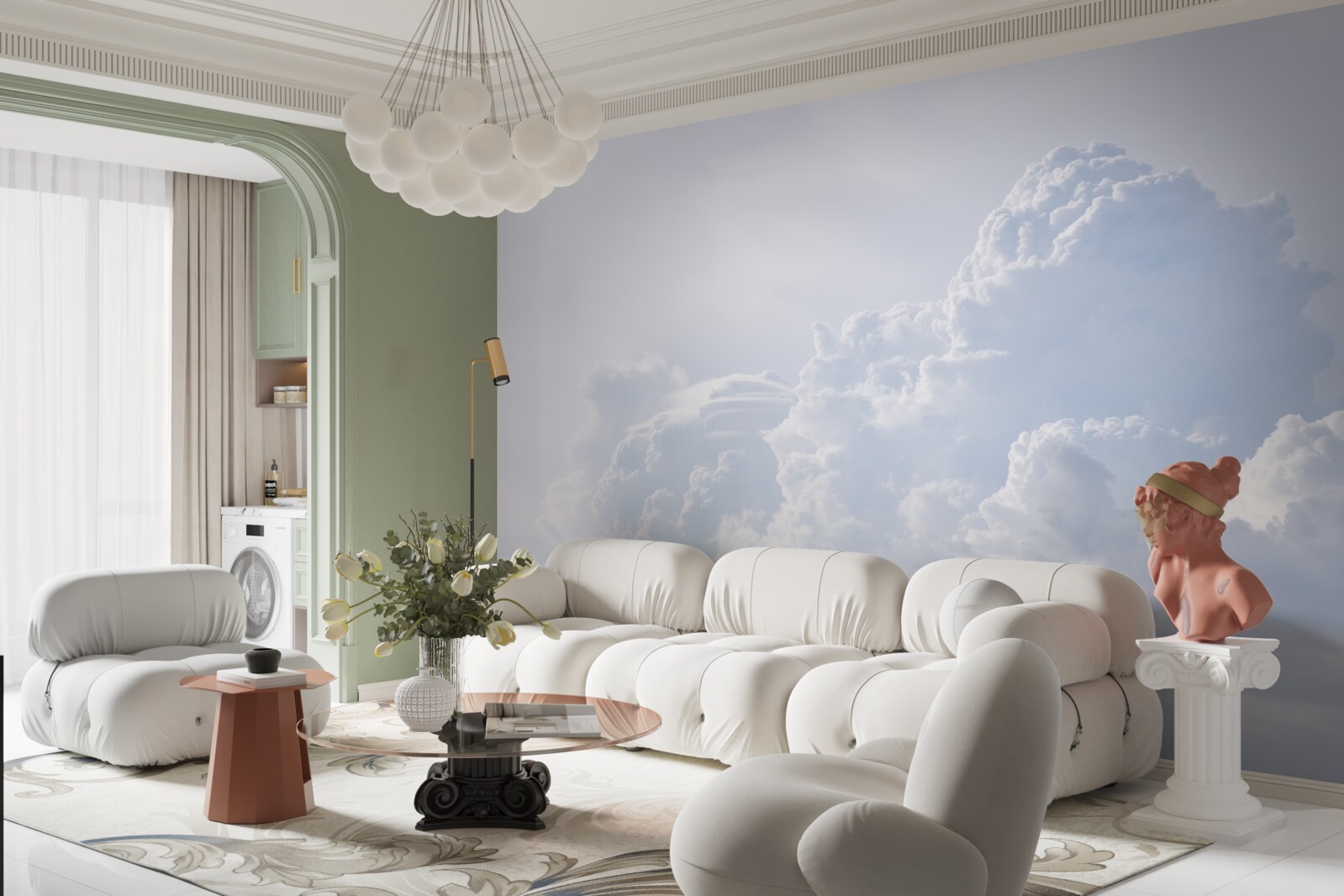 Фотошпалери пухнасті білосніжні хмари