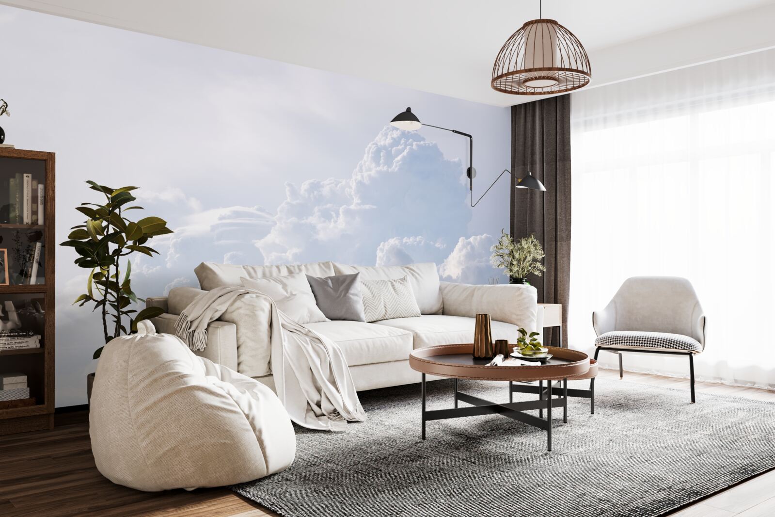 Фотошпалери пухнасті білосніжні хмари