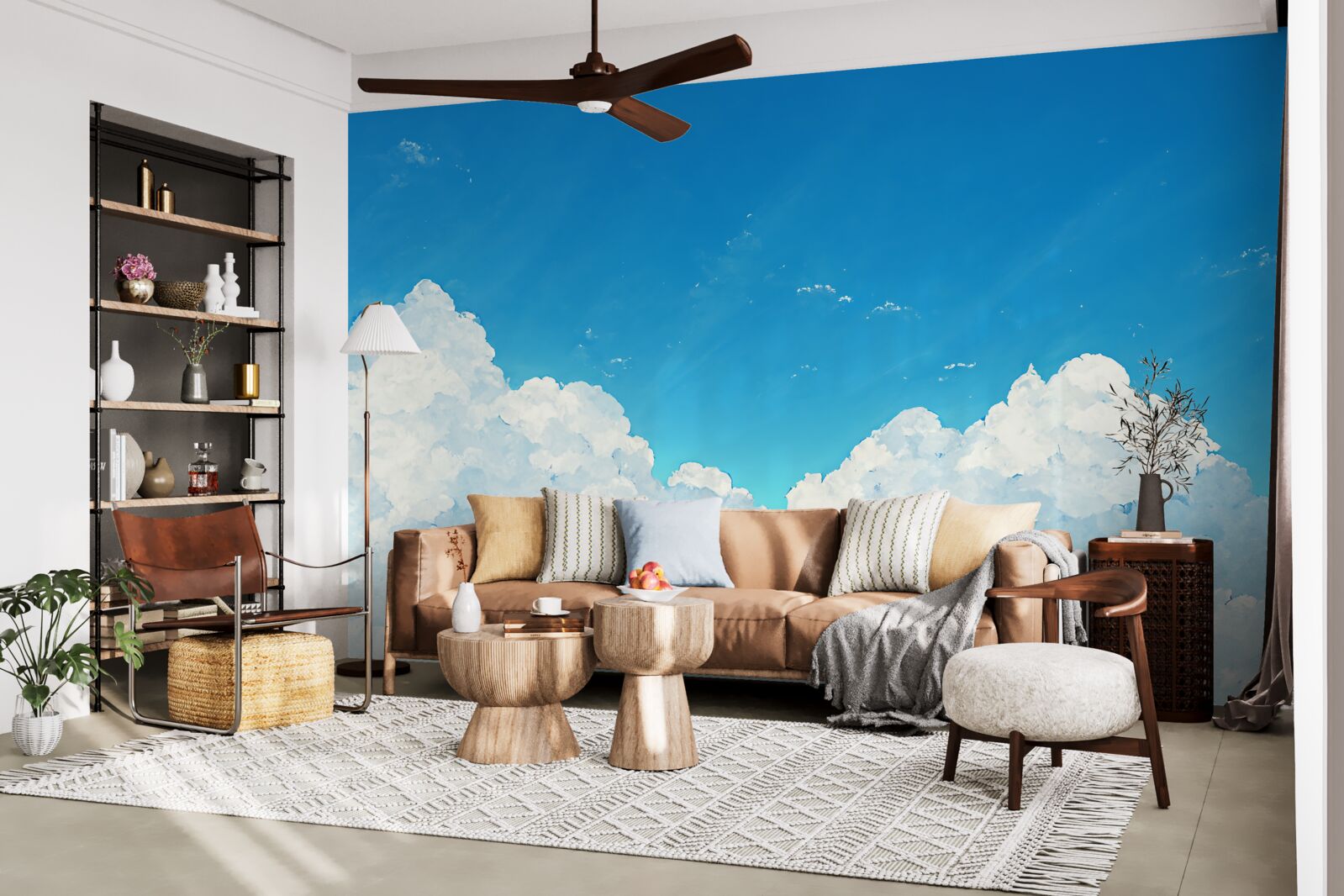 Фотошпалери блакитне небо і білосніжні хмари