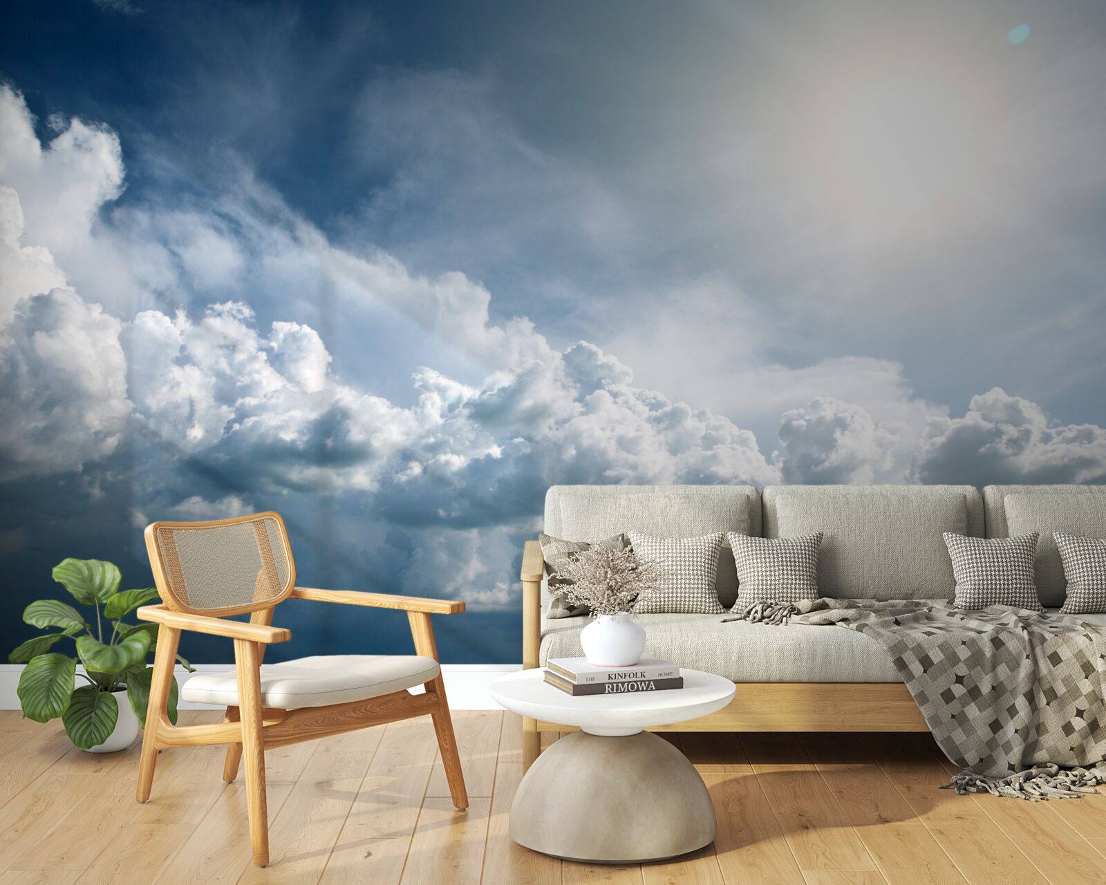 Фотошпалери інтенсивне світло серед грозових хмар