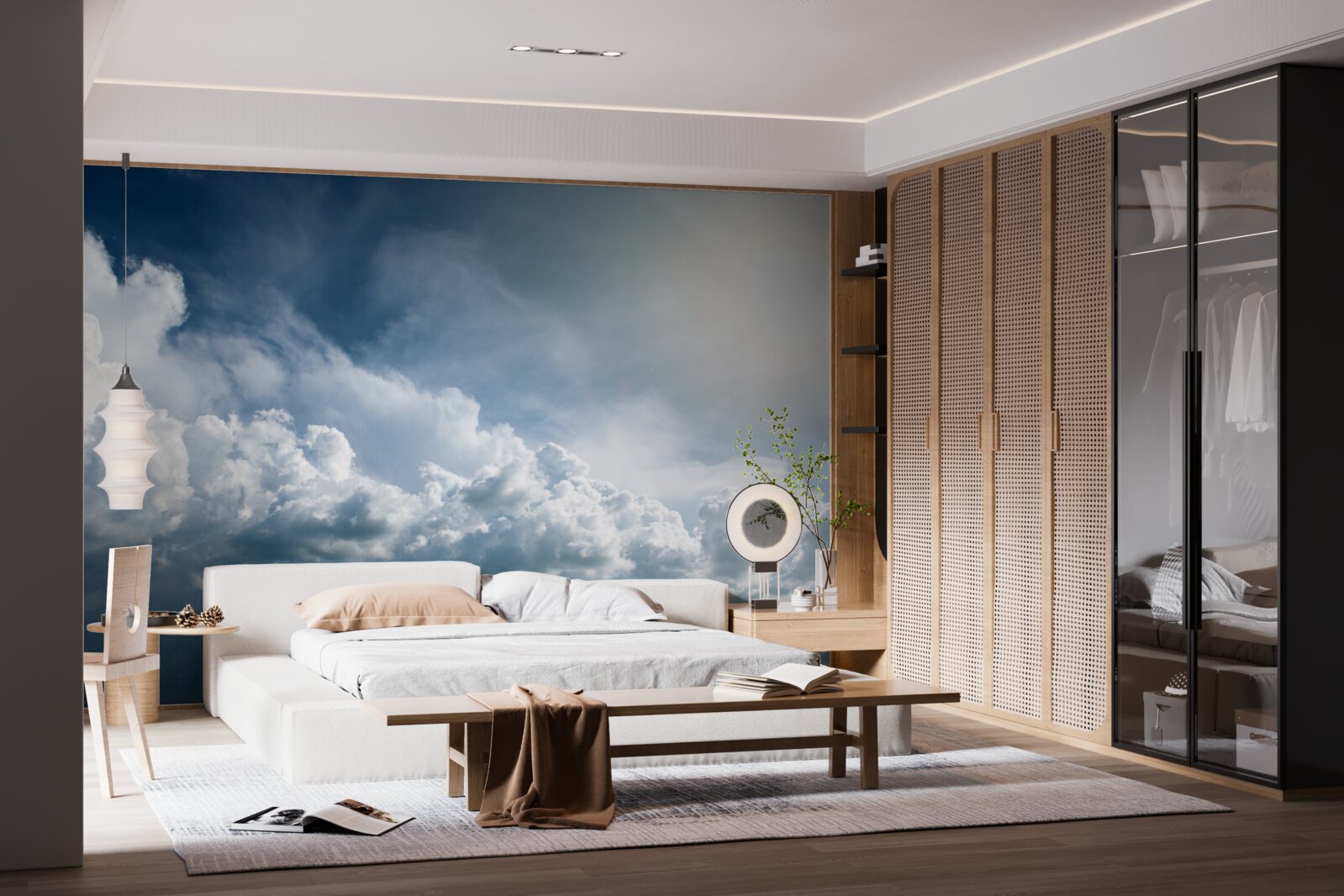 Фотошпалери інтенсивне світло серед грозових хмар