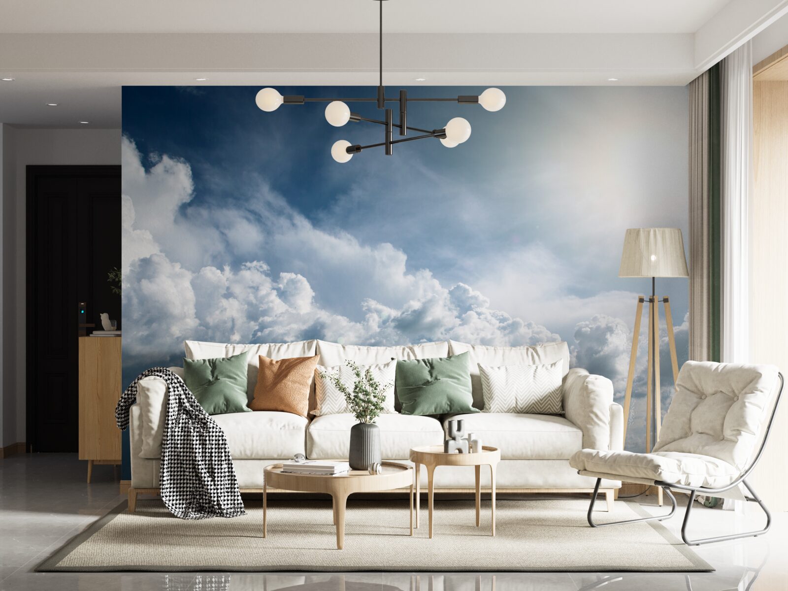 Фотошпалери інтенсивне світло серед грозових хмар