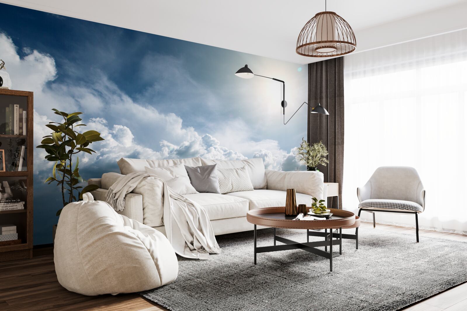 Фотошпалери інтенсивне світло серед грозових хмар