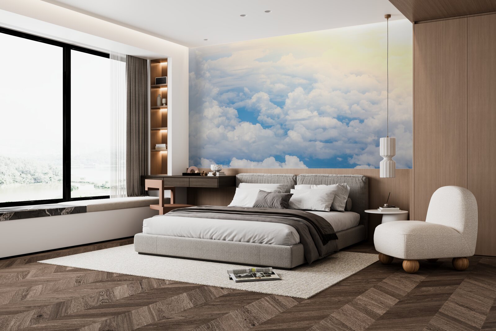 Фотошпалери хмари, коли сонце засинає