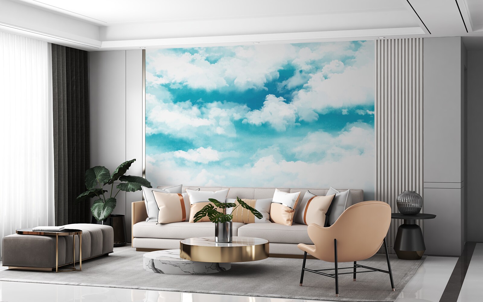 Фотошпалери вдень небо блакитно-біле