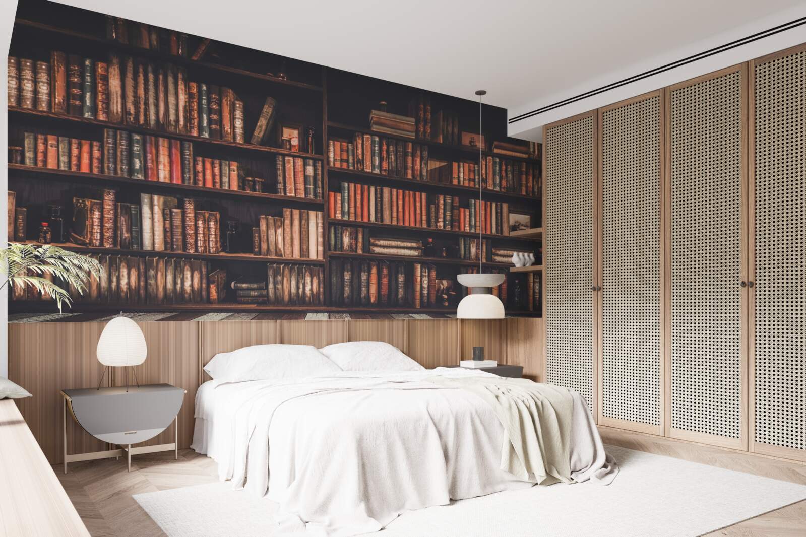 Фотошпалери книжки, нагромаджені на полицях