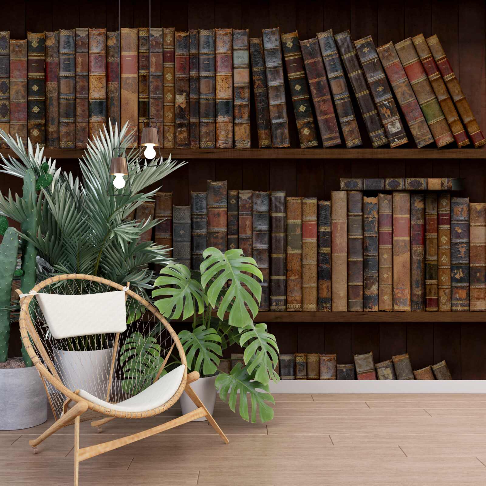 Фотошпалери антикварні томи на шафах