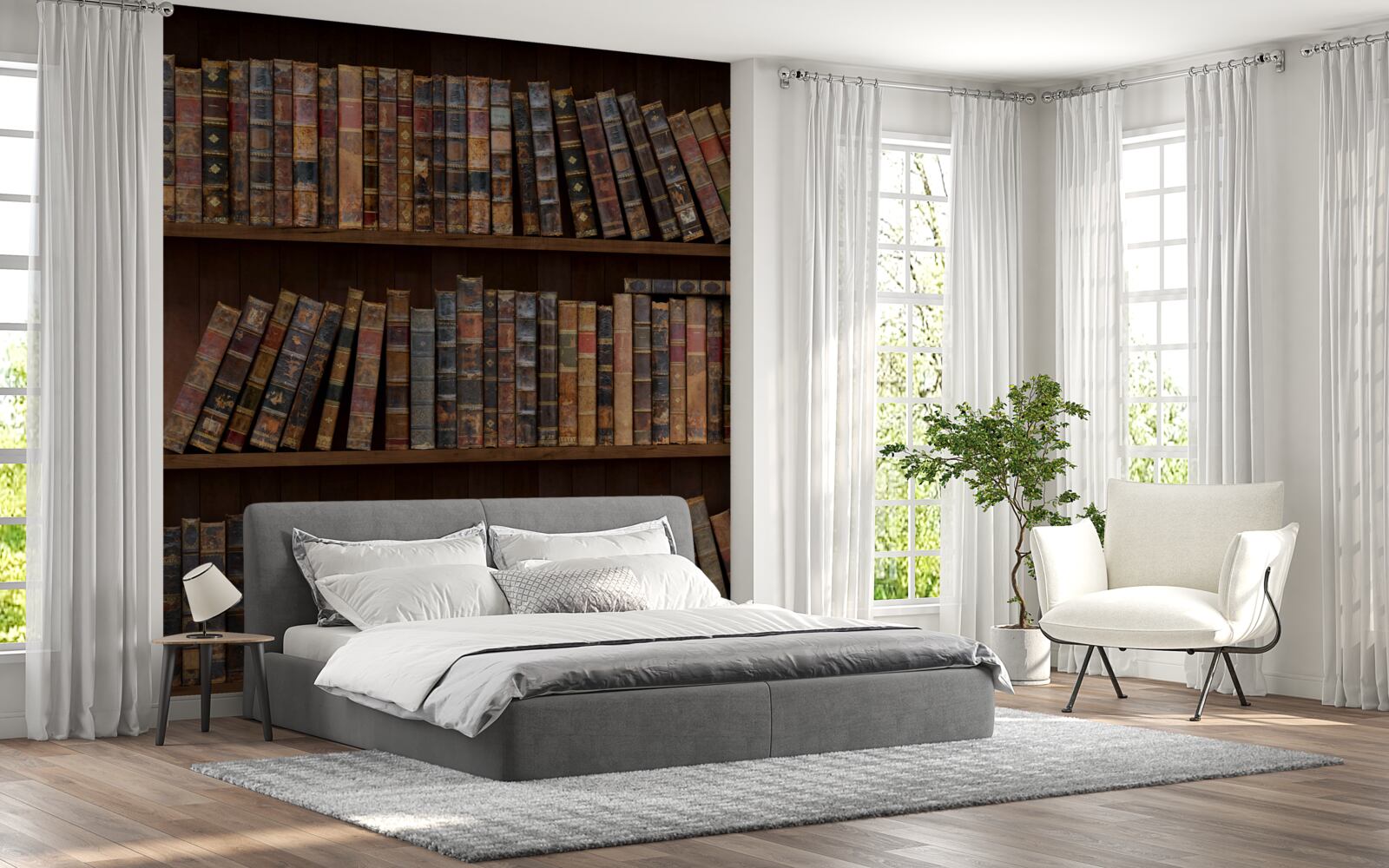 Фотошпалери антикварні томи на шафах