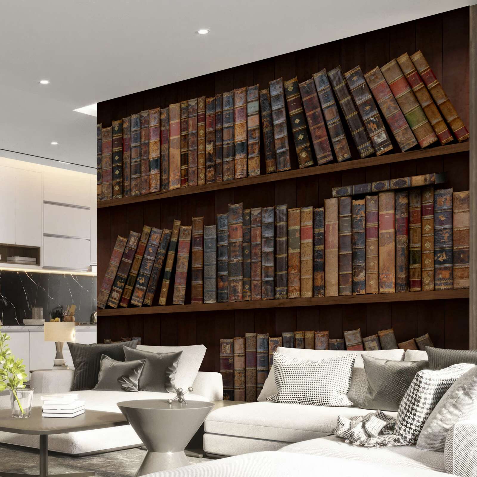 Фотошпалери антикварні томи на шафах