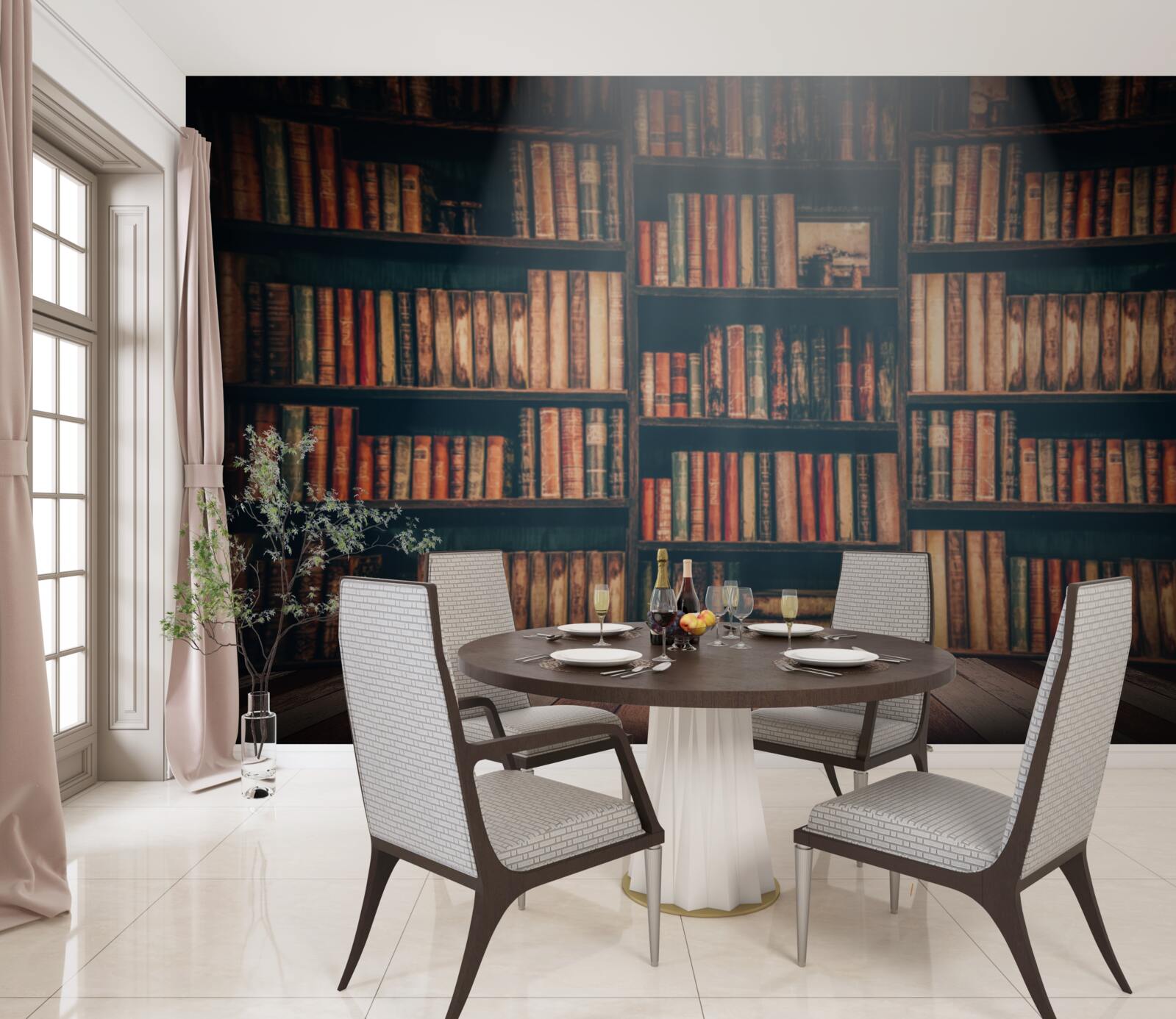 Фотошпалери промінь сонця, що проникає крізь книги