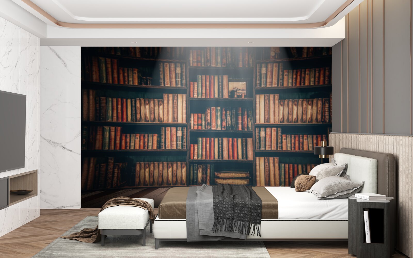 Фотошпалери промінь сонця, що проникає крізь книги