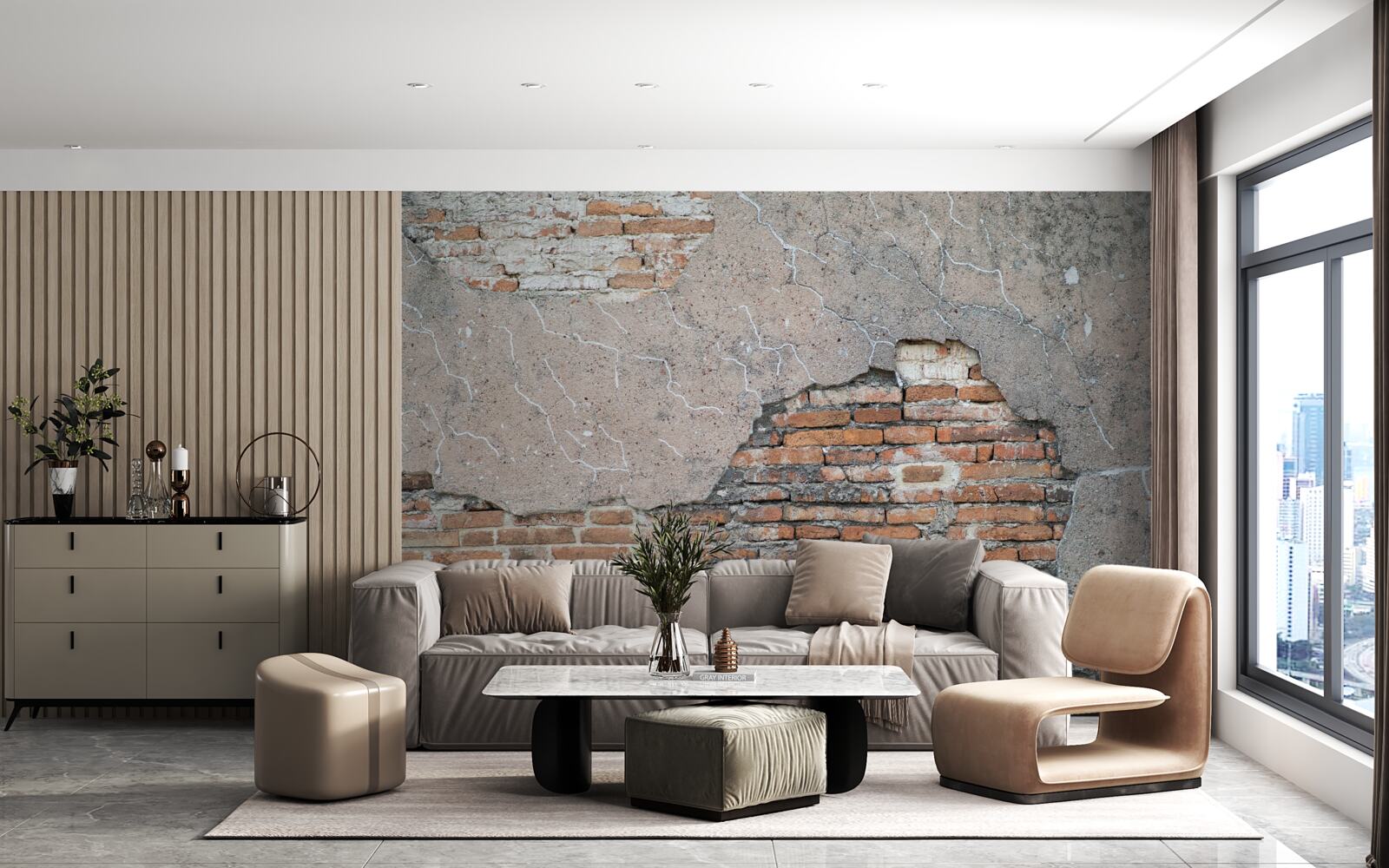 Фотошпалери Цегляна стіна, яка руйнується