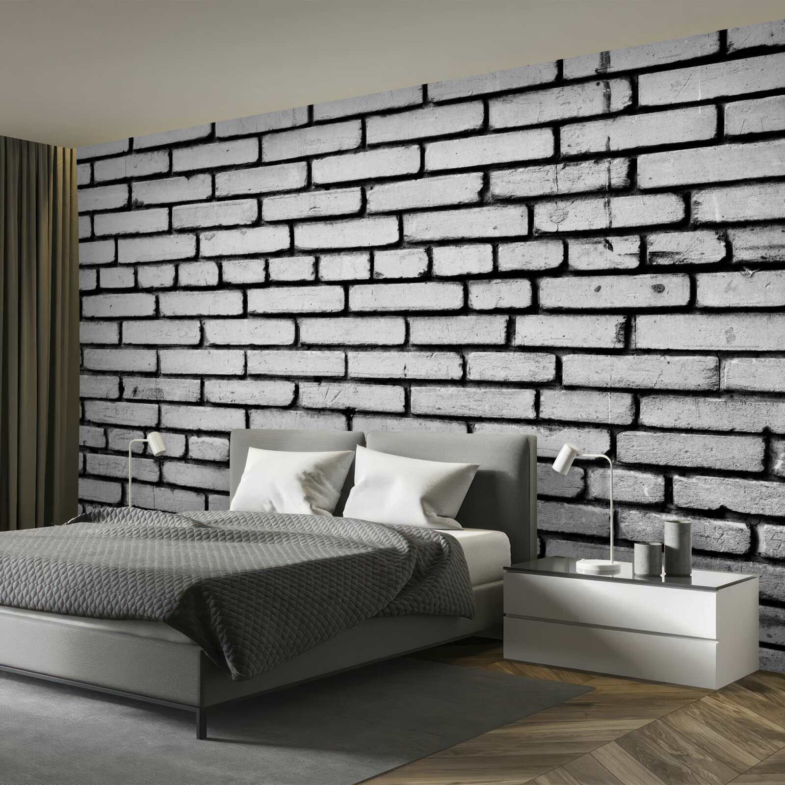 Фотошпалери Стіна, оздоблена білою цеглою