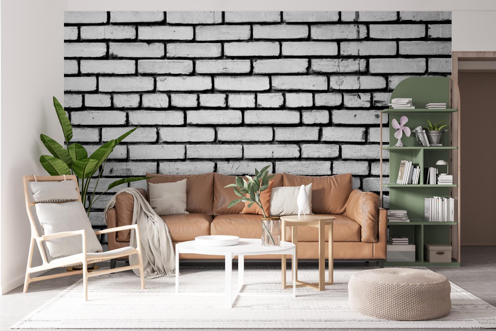 Фотошпалери Стіна, оздоблена білою цеглою