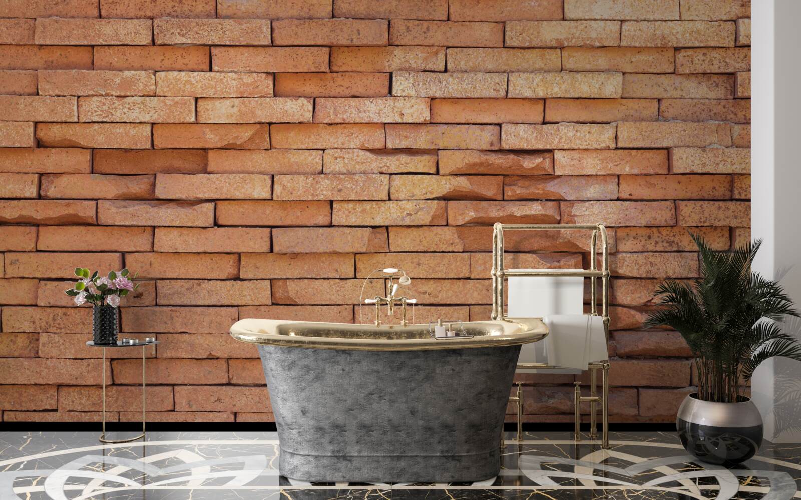 Фотошпалери рельєф з червоної глиняної цегли