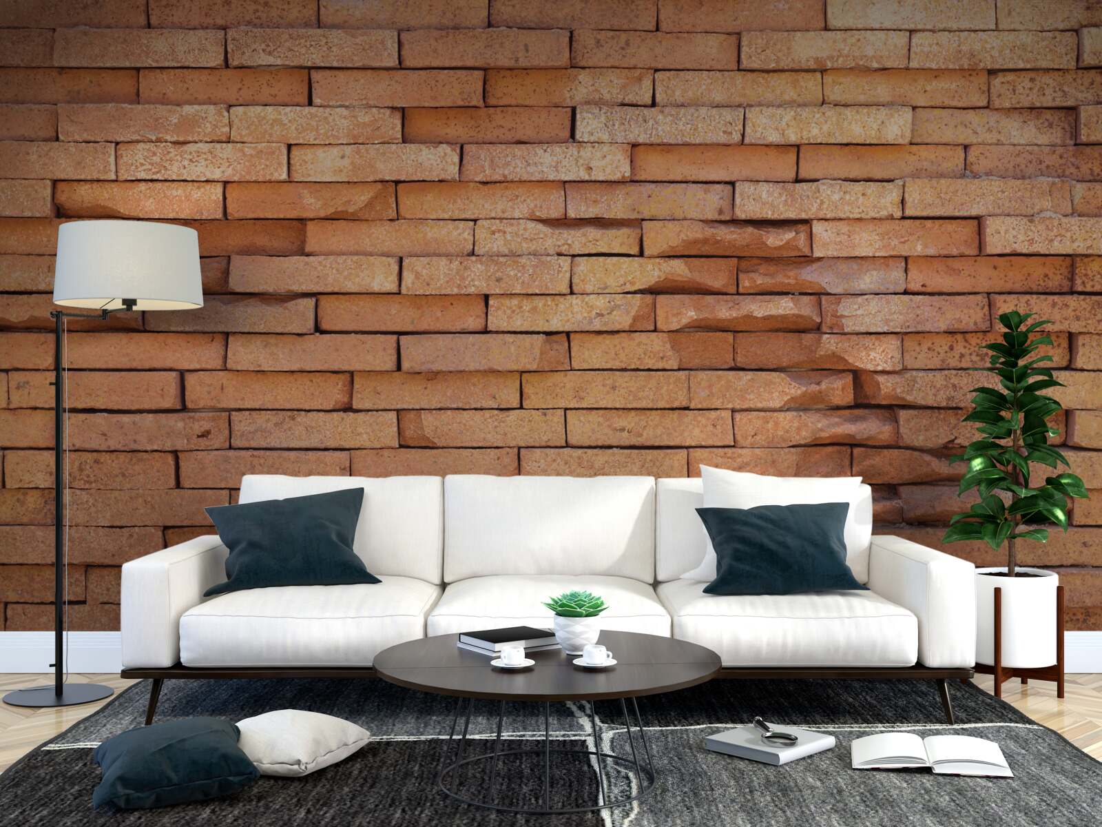 Фотошпалери рельєф з червоної глиняної цегли