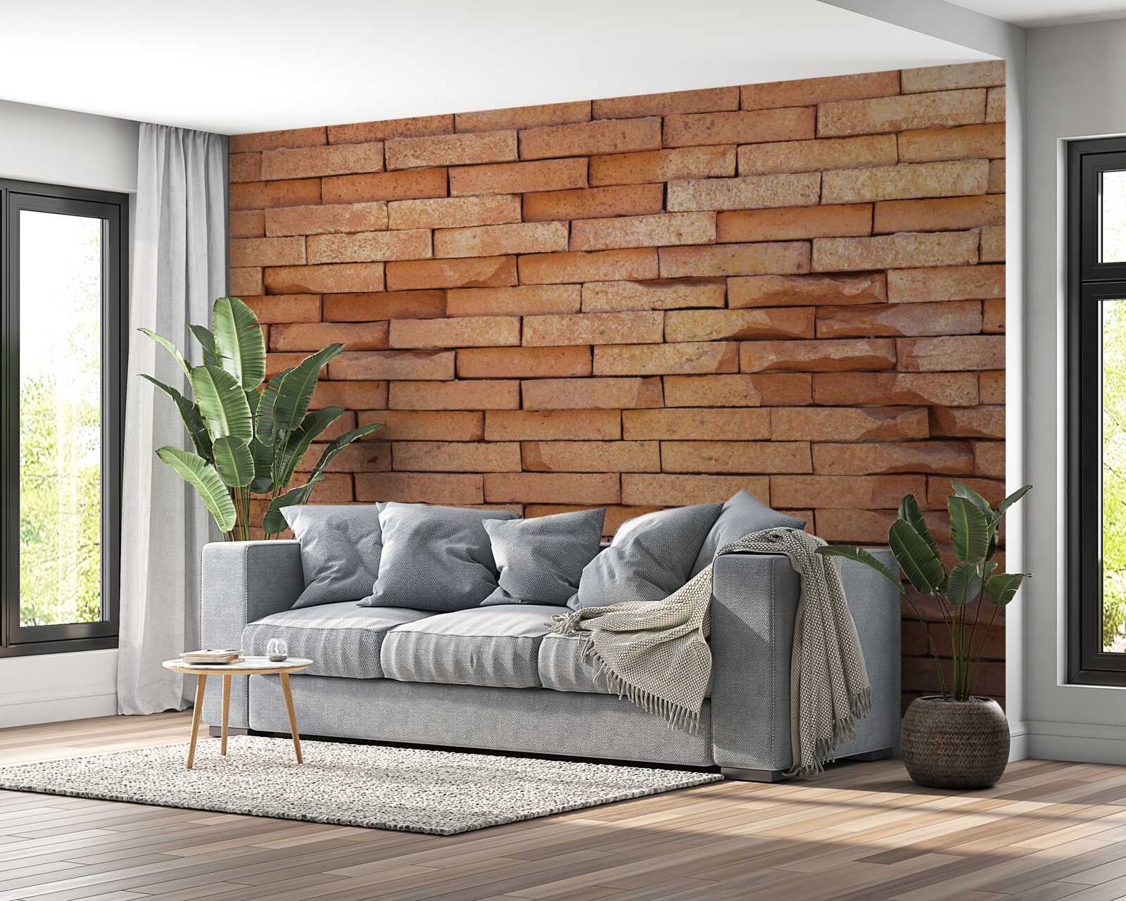 Фотошпалери рельєф з червоної глиняної цегли