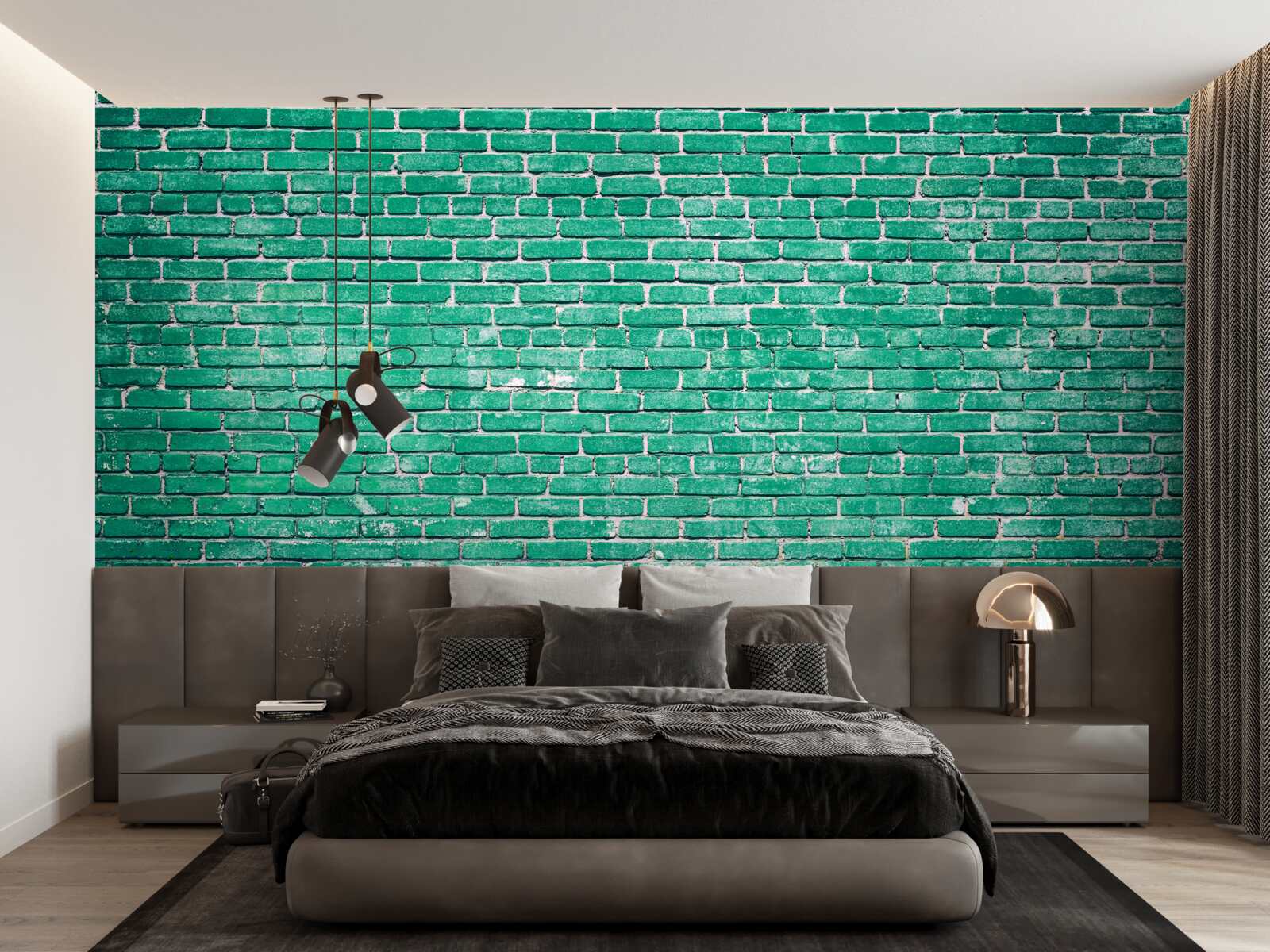 Фотошпалери Бірюзова цегляна стіна