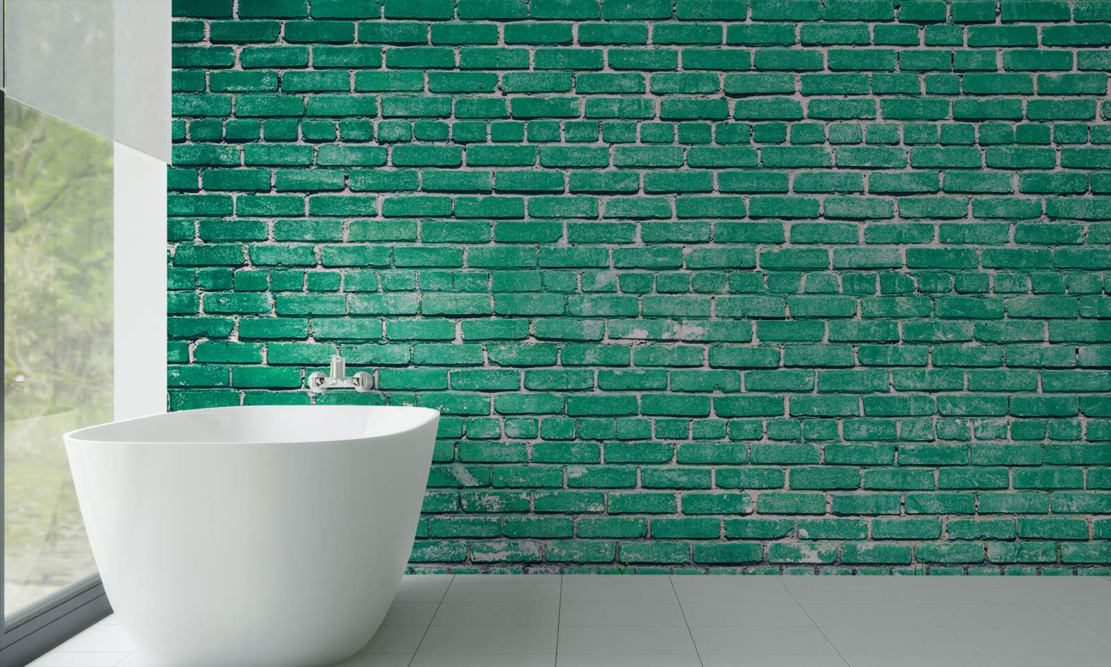 Фотошпалери Бірюзова цегляна стіна