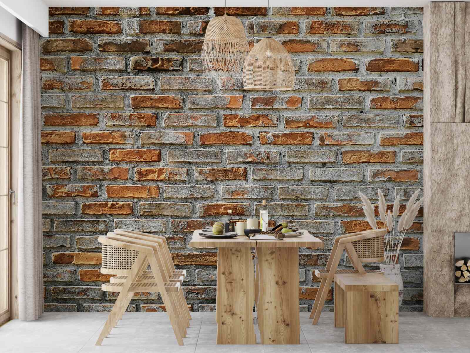 Фотошпалери Цегляна стіна різних відтінків