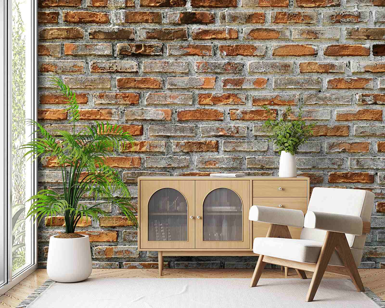 Фотошпалери Цегляна стіна різних відтінків