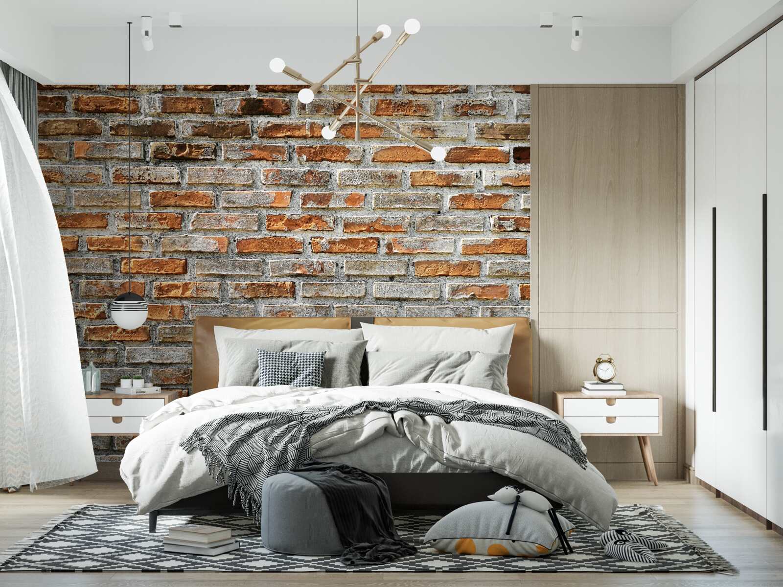 Фотошпалери Цегляна стіна різних відтінків