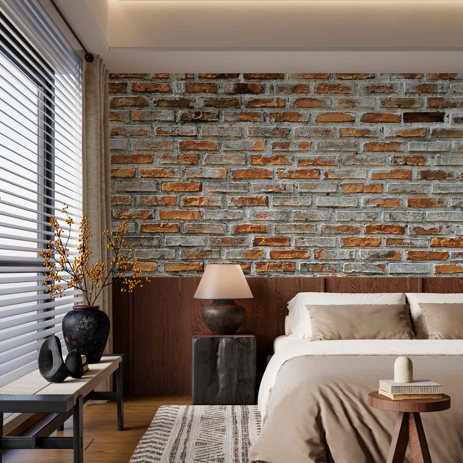 Фотошпалери Цегляна стіна різних відтінків