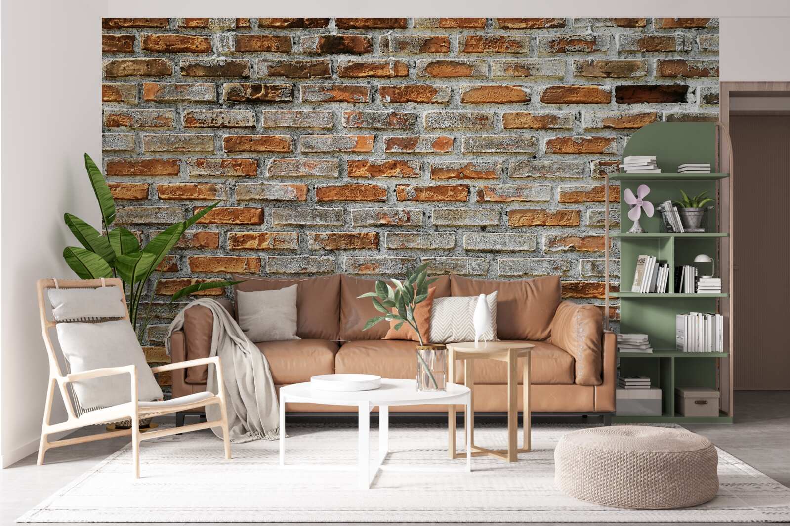 Фотошпалери Цегляна стіна різних відтінків