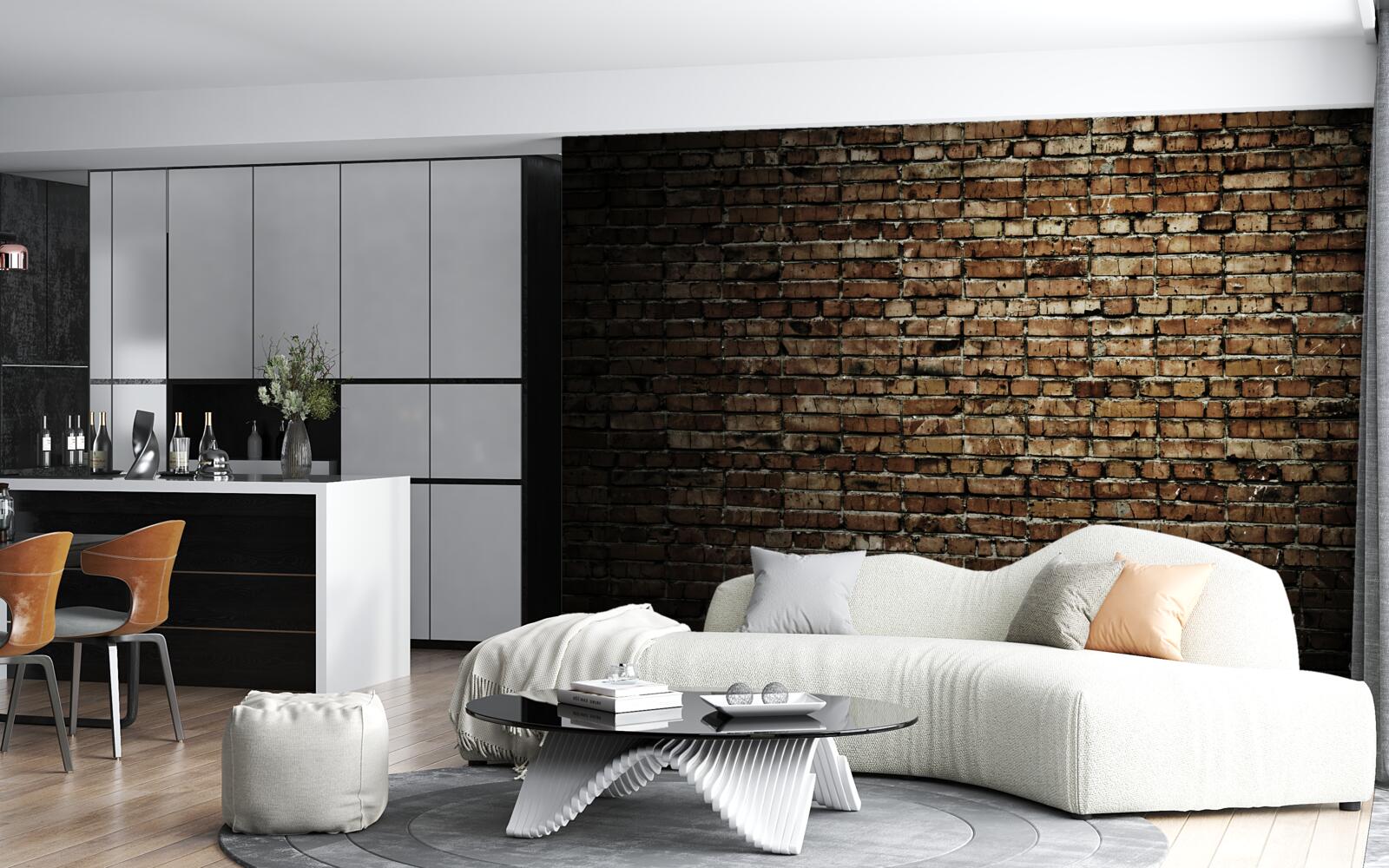 Фотошпалери темна цегляна стіна