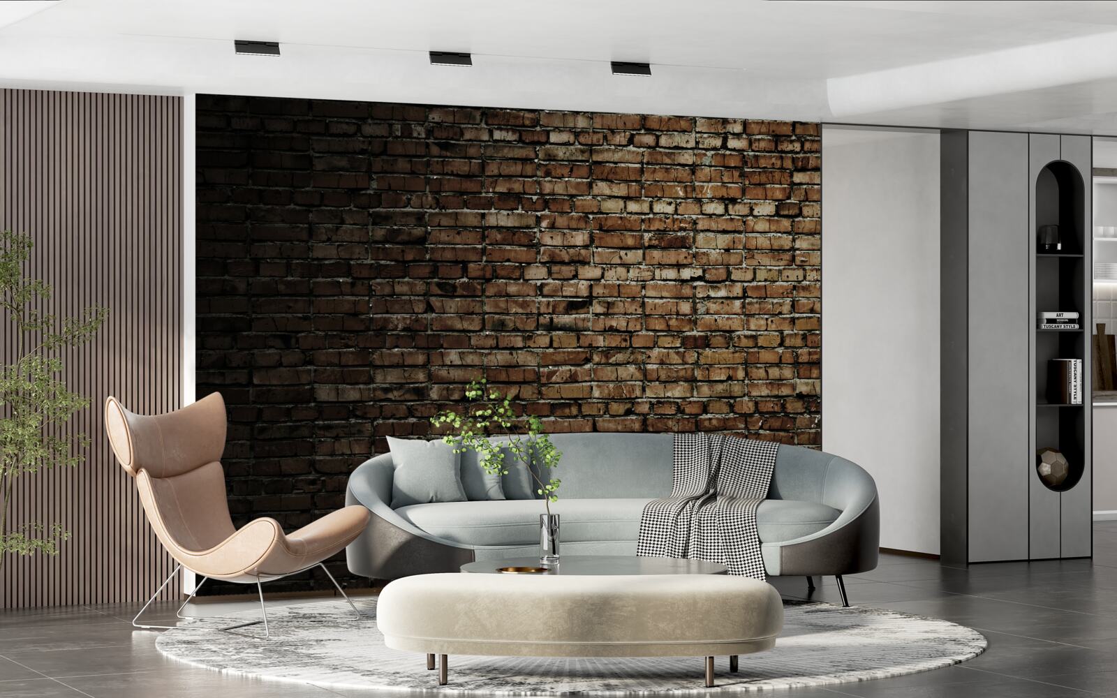 Фотошпалери темна цегляна стіна