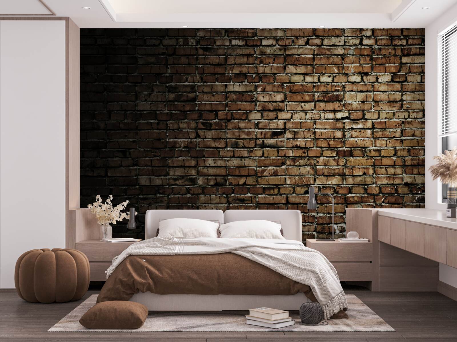 Фотошпалери темна цегляна стіна