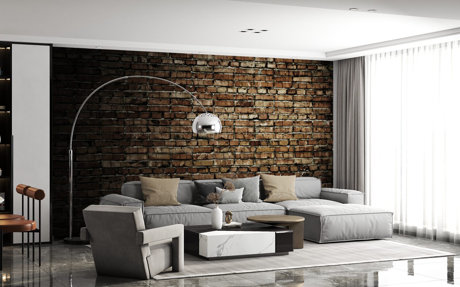 Фотошпалери темна цегляна стіна